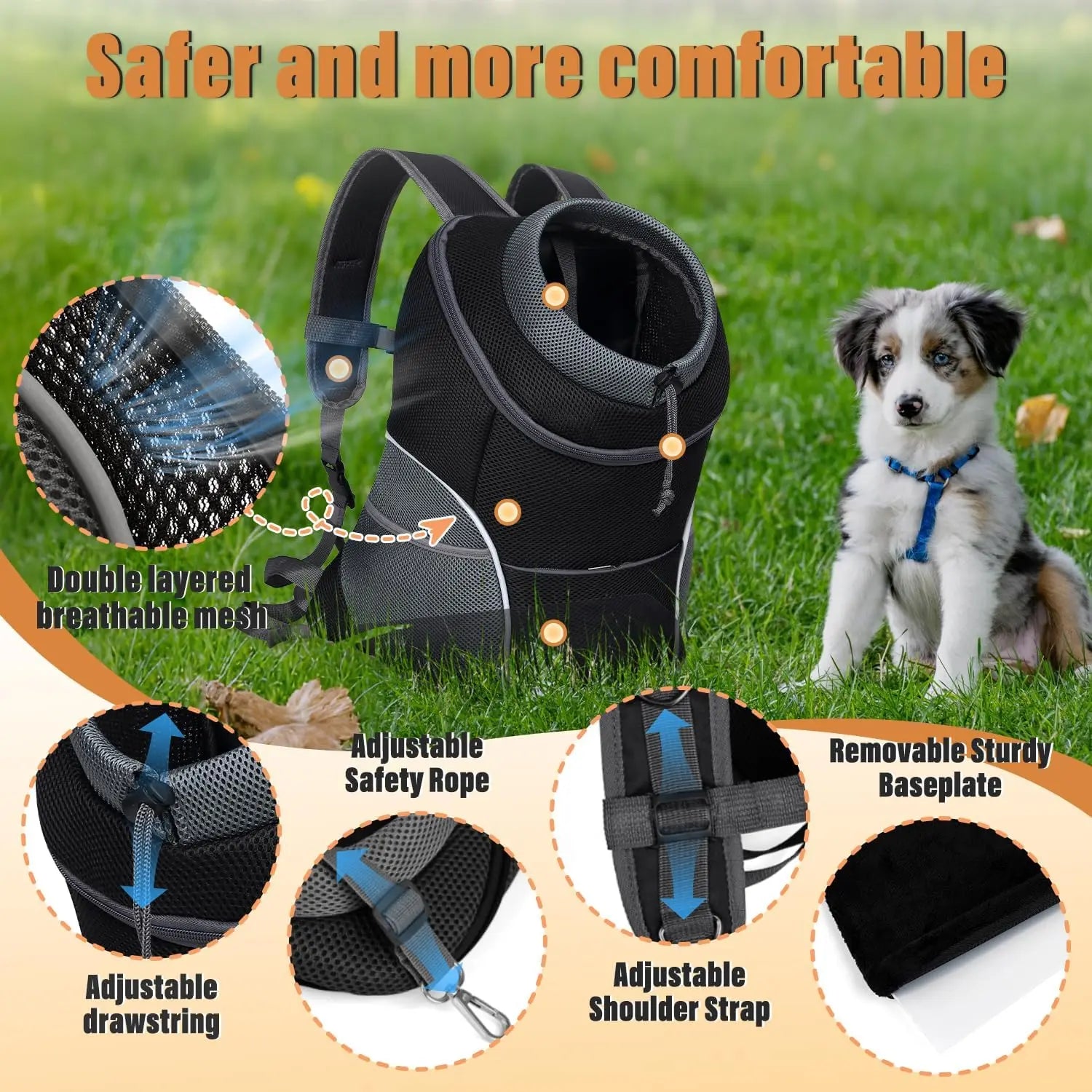 🐾 Petoria® Premium Haustier-Rucksack – Komfortabler Reiserucksack für kleine Hunde & Katzen