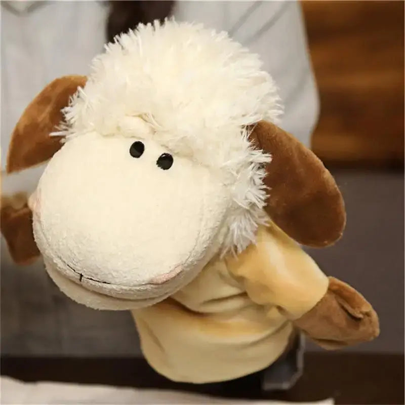 🦖 Petoria™ Tier Handpuppe Deluxe - weiche Schaf-Handpuppe für kreatives Spielen und Rollenspiele.