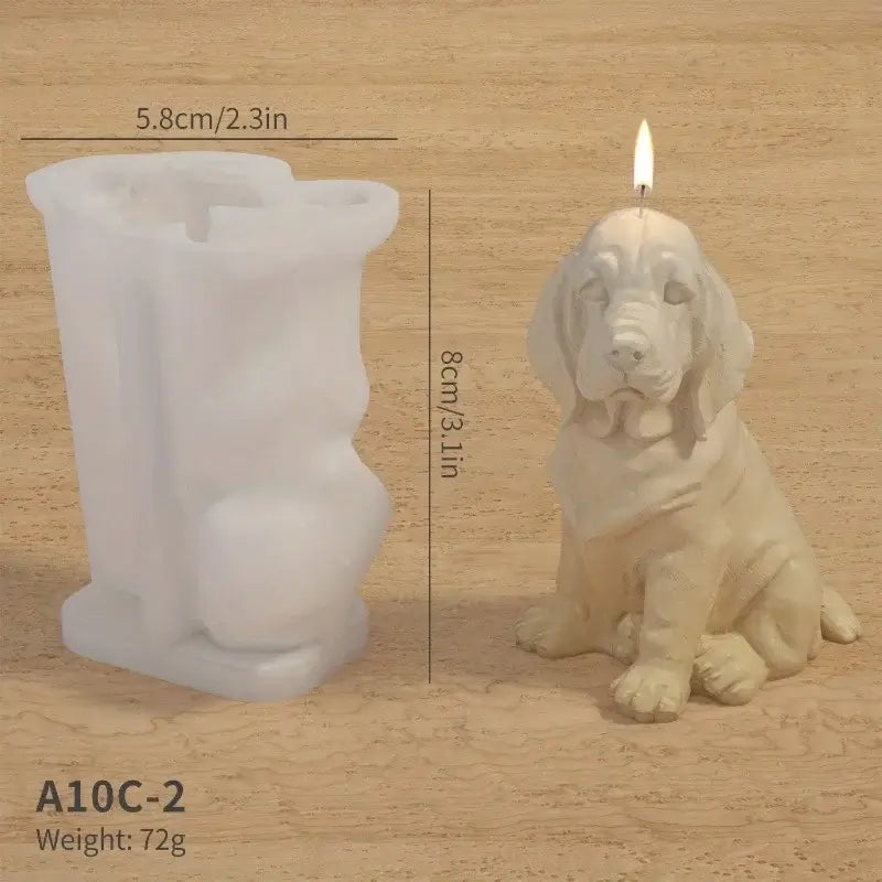 3D Hunde Silikonform für DIY Kerzen Kreativ