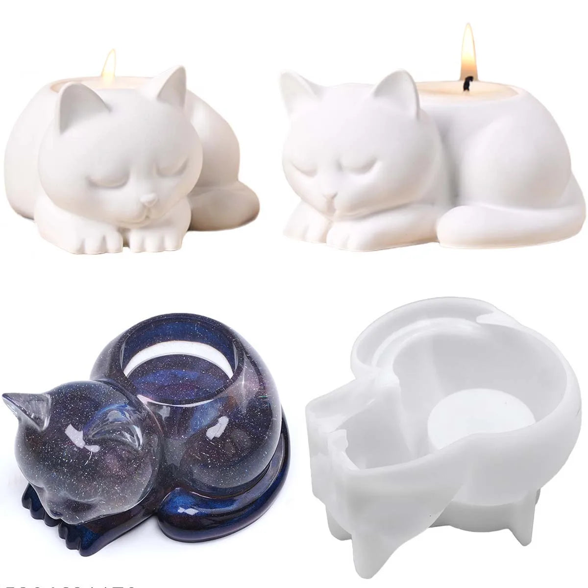 Katzen Kerzenhalter Silikonform