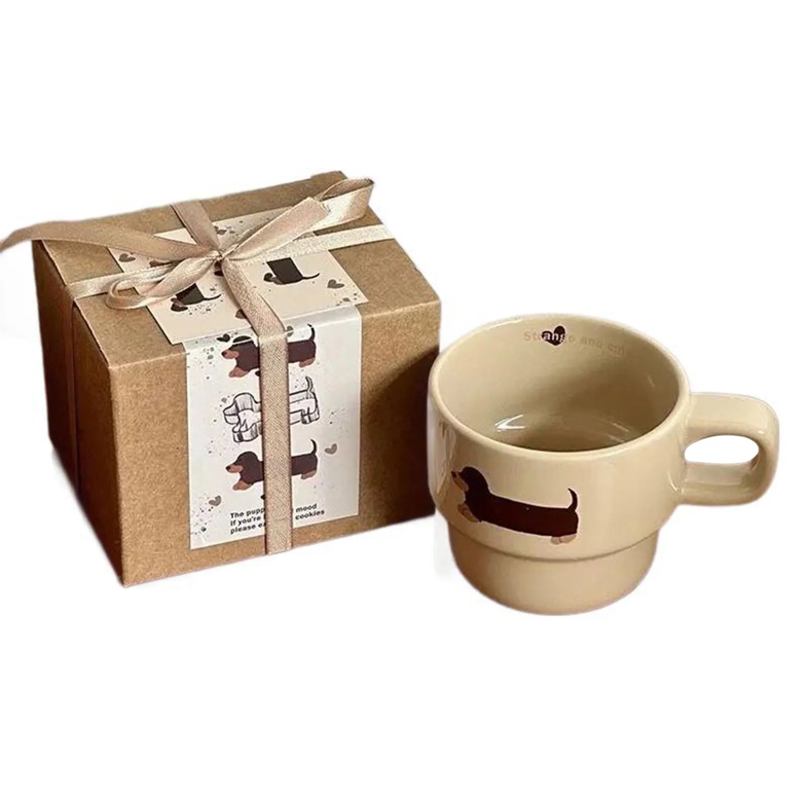 Dackel Keramiktasse Lustiger Kaffeebecher Premium