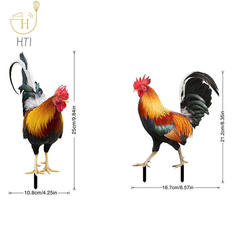 Garden Rooster Statue Chicken Sculpture For Yard Decor Weatherproof Hen Figurine For Patio Backyard Home Outdoor Decoration Petoria Store
