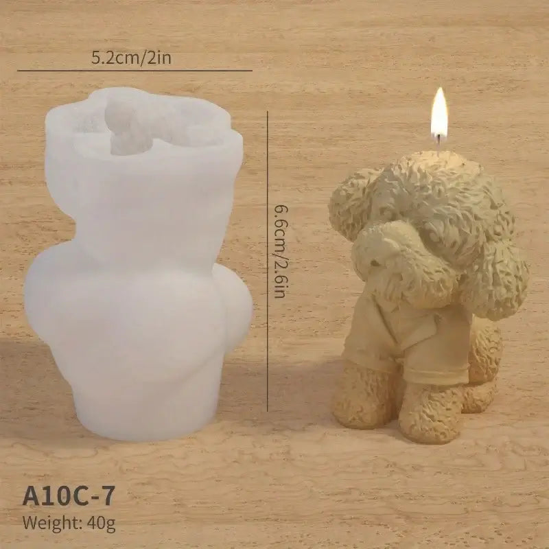 3D Hunde Silikonform für DIY Kerzen Kreativ
