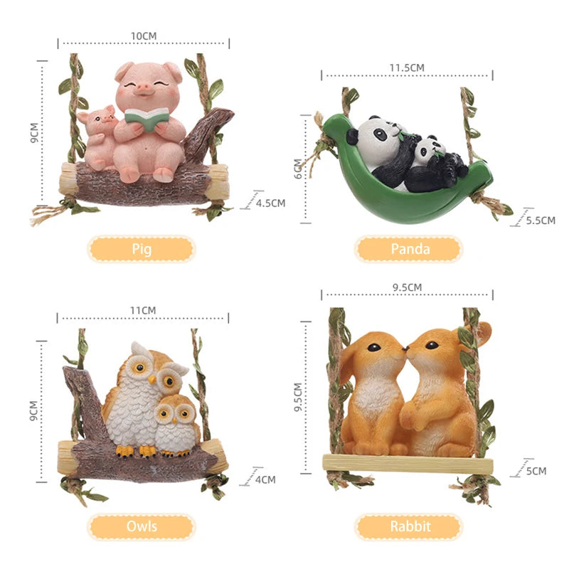 Garden Animal Pendant Cute Parent-child Resin Hanging Piece Horticulture Decoration Ornament Landscape Warm Lovers Hangings Petoria Store