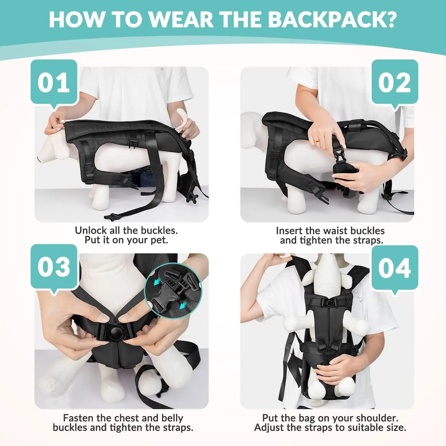 🐾 Petoria® Premium Hunde-Tragerucksack – Ergonomische Tragetasche für kleine Hunde & Katzen