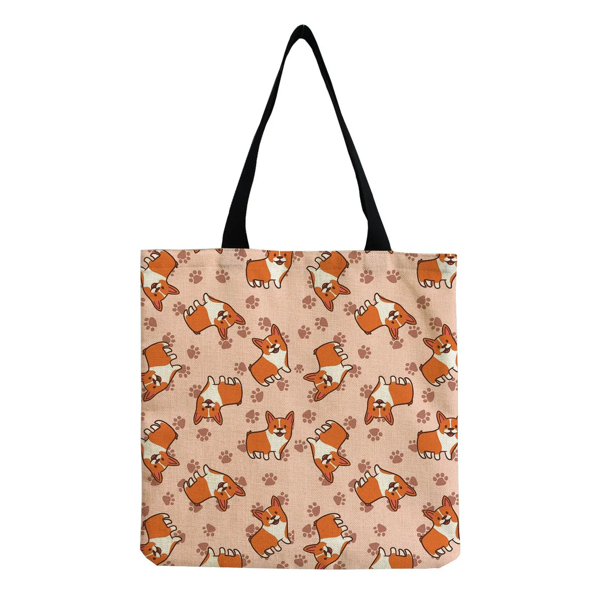 Cartoon Cute Dinosaur Printed Tote Linen Personality Girl Shoulder Bag Large Capacity Travel Storage Packs Women Shopping Bag Petoria Store