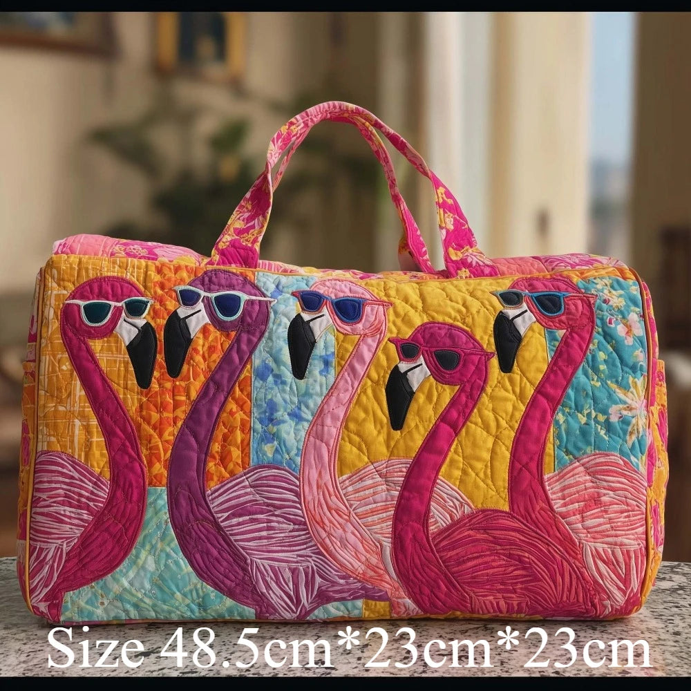 3D Quilted Travel Tote Bag Animal Print Bear Flamingo Peacock Llama Lion Boho Art Tote for Men Women Weekend Beach Trip Bags Petoria Store