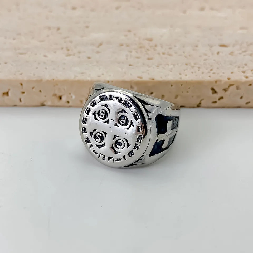 Edelstahl Vintage Ring Herren Klassischer Schmuck Petoria