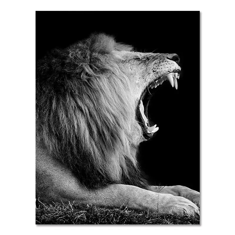 Canvas Painting Animal Wall Art Lion Elephant Deer Zebra Posters and Prints Wall Pictures for Living Room Decoration Home Decor Petoria Store