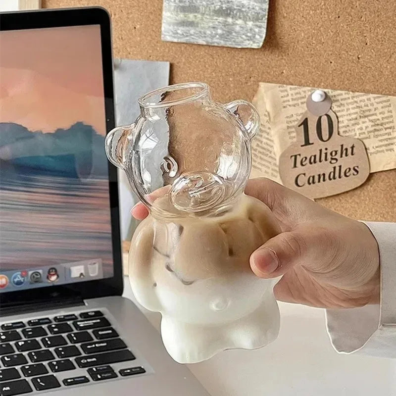 Cartoon Bär Keramiktasse mit Strohhalm Premium.....