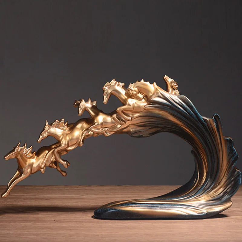 Pferde-Ornament mit goldenem Licht zur Tischdekoration