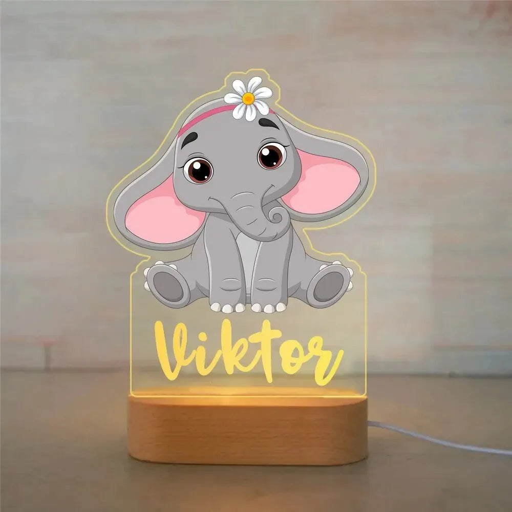 Picture Frame Light Children Animal Night Light Custom Acrylic Lamp Baby Kids Bedroom Decor Neonate Birthday Christmas Gift Petoria Store