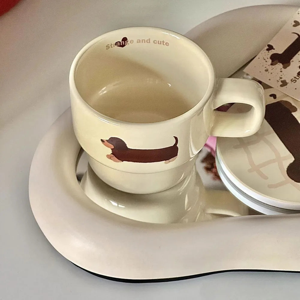 Dackel Keramiktasse Lustiger Kaffeebecher Premium