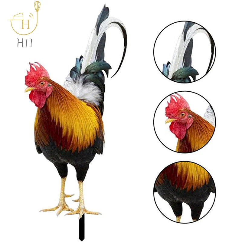Garden Rooster Statue Chicken Sculpture For Yard Decor Weatherproof Hen Figurine For Patio Backyard Home Outdoor Decoration Petoria Store