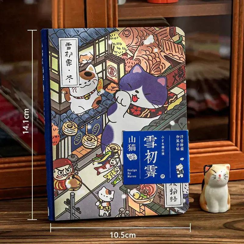 Katzenmotiv Reise-Notizbuch von Petoria, Hardcover Journal mit charmantem Katzenmotiv und kompaktem Design.