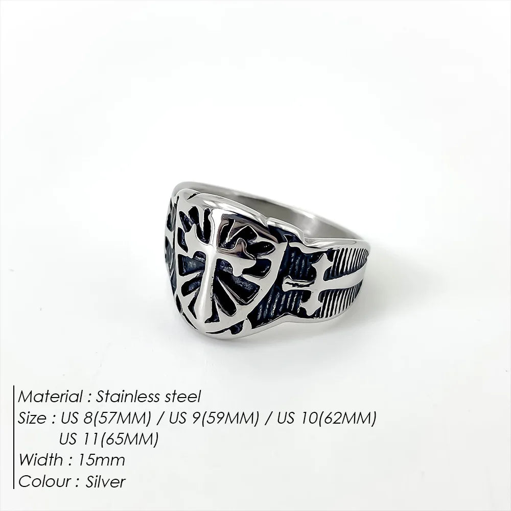 Edelstahl Vintage Ring Herren Klassischer Schmuck