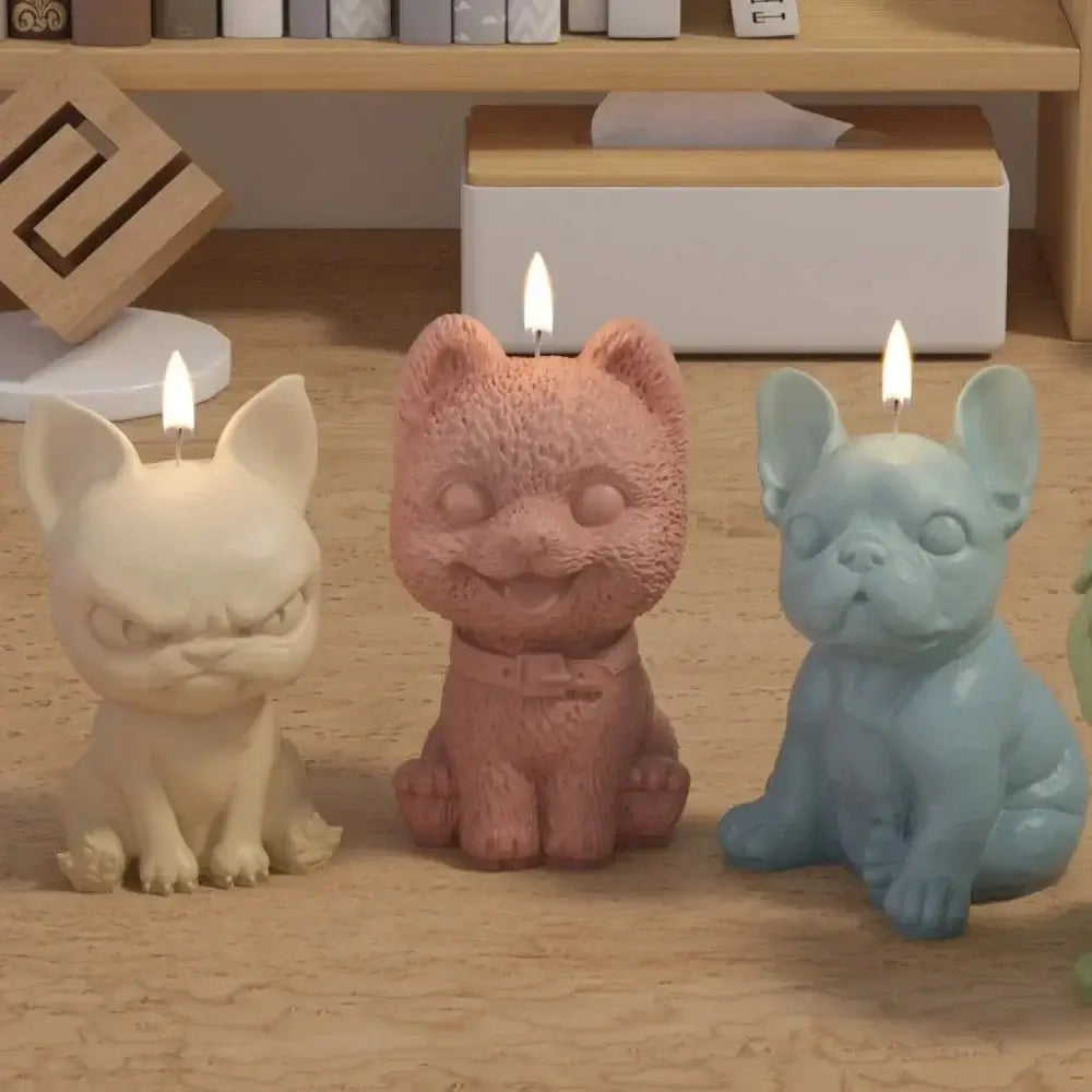3D Hunde Silikonform für DIY Kerzen Kreativ
