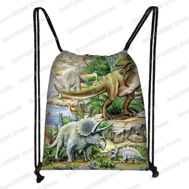 Ancient Animal Dinosaur Backpack Women Men Travel Bag Teenager Boys Girls Bookbag Children Canvas Drawstring Bag Kids Gift Petoria Store
