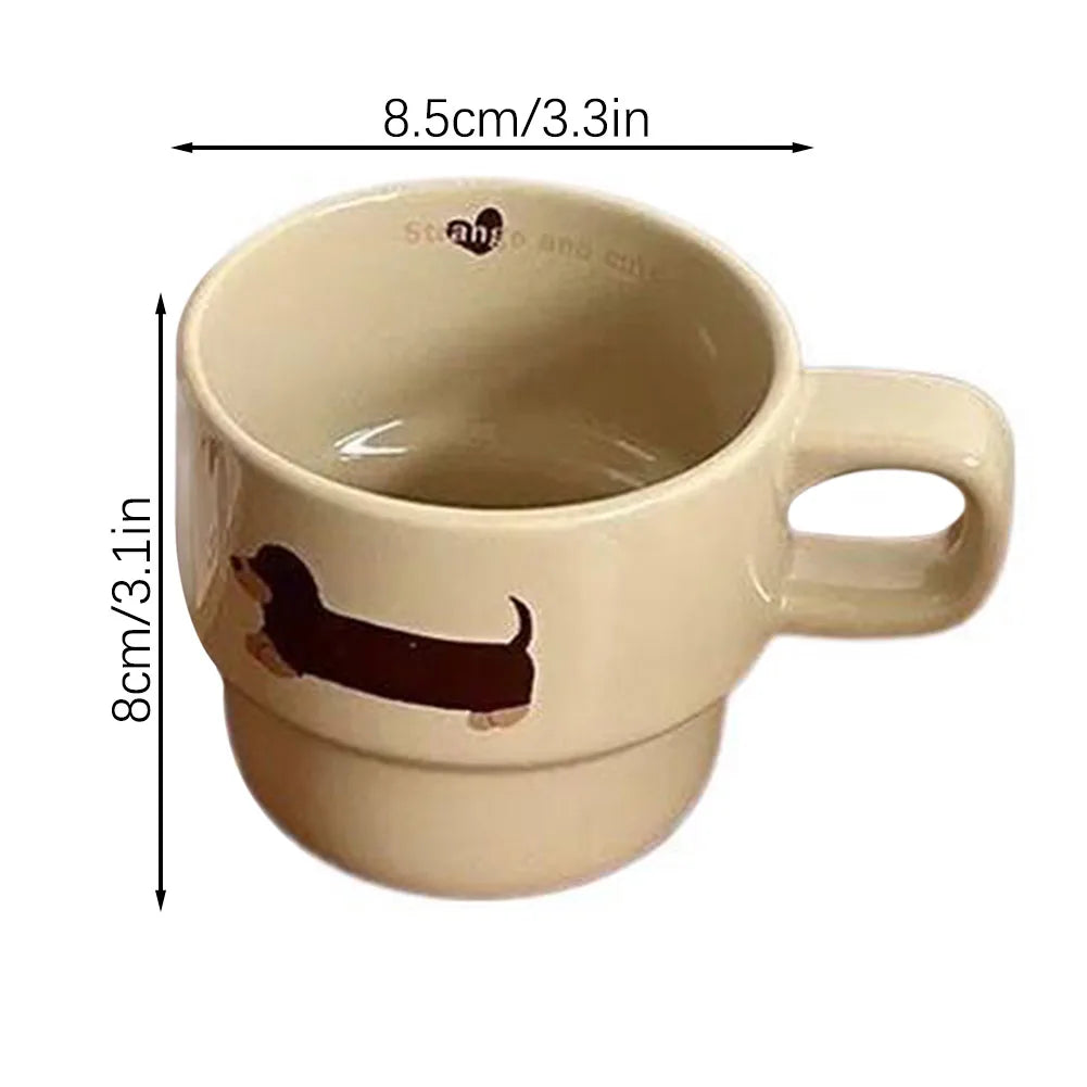 Dackel Keramiktasse Lustiger Kaffeebecher Premium