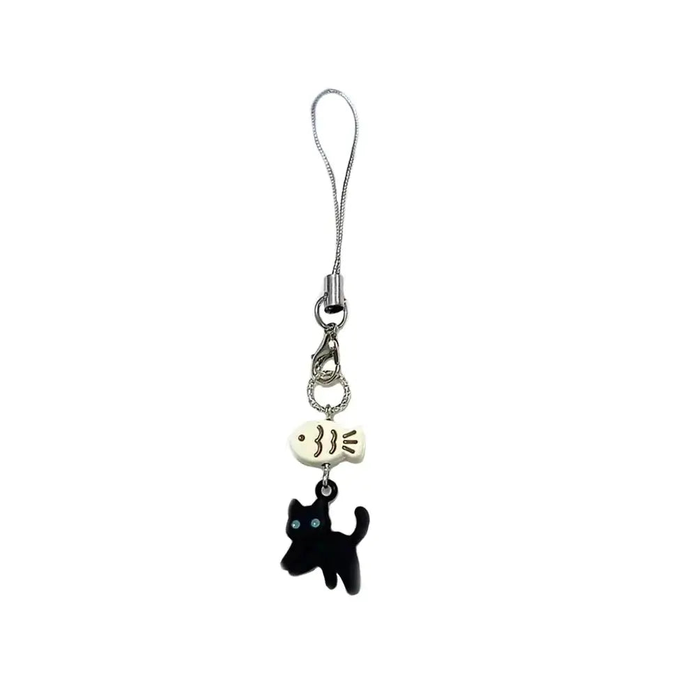 Süße schwarze Katze Schlüsselanhänger