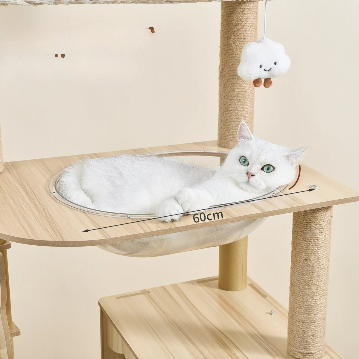 Tall Wooden Cat Tree Tower with Cat Condo & Plush Top Perch for Indoor Cats Petoria Store