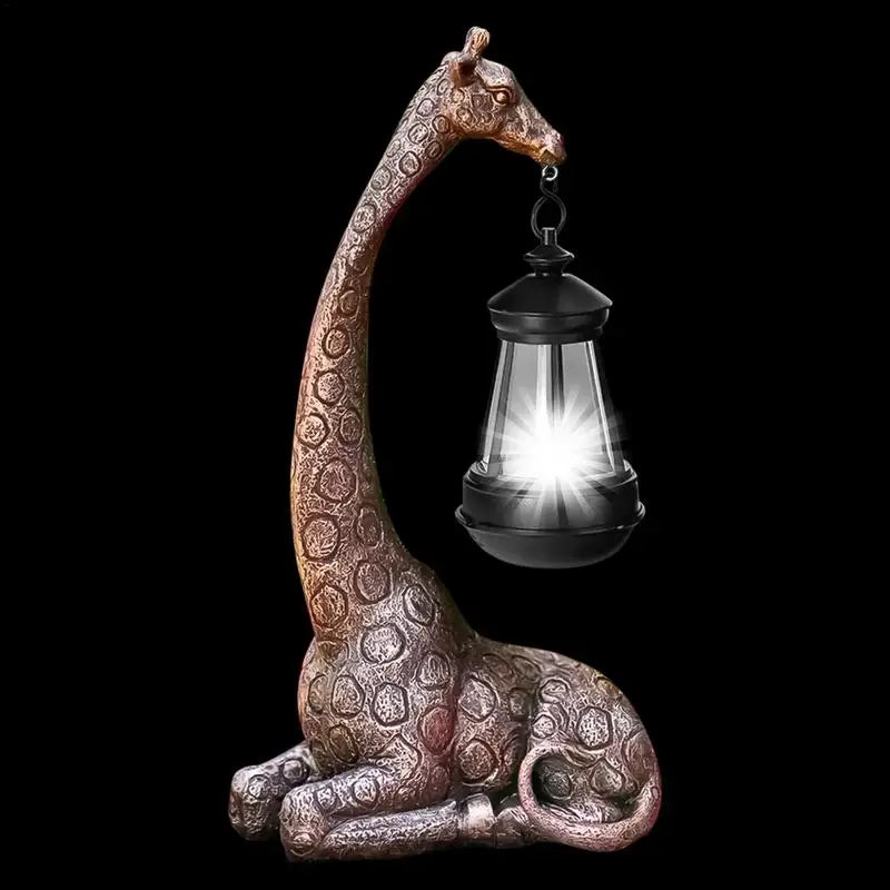 Cute Giraffe Solar Light Garden Statue Animal Figurine Lantern Giraffe Sculpture Animal Resin Statue Backyard Art Craft Ornament Petoria Store