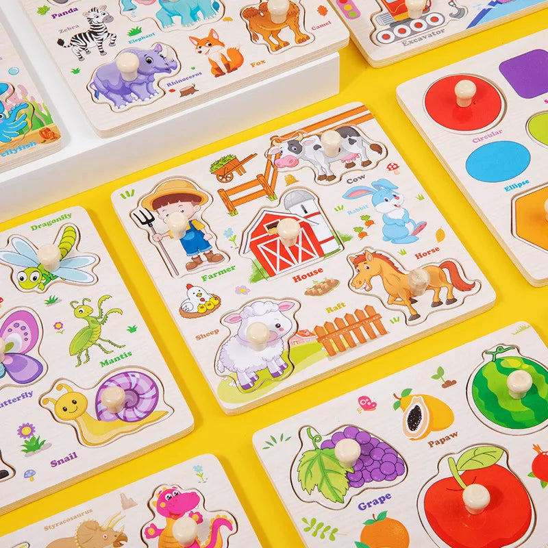 Montessori Holzpuzzle Lernspielzeug für Kinder