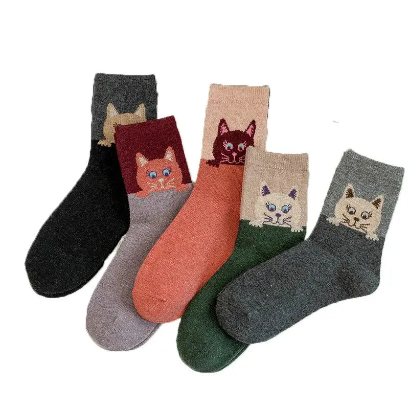 Cartoon Katzen Socken Set – 5 Paar | Petoria™