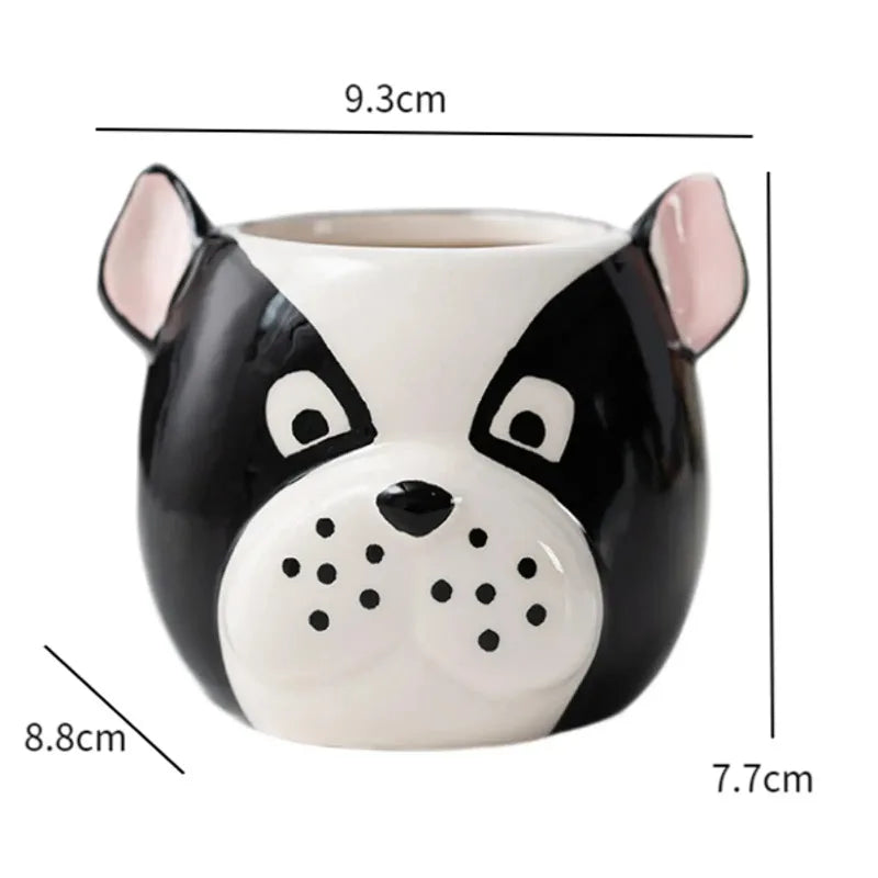 Flower Pot Ceramic Cartoon Animal Flower Pot Cute Dog Series Cartoon Succulent Flower Pot Home Gardening Pot Plant Petoria Store