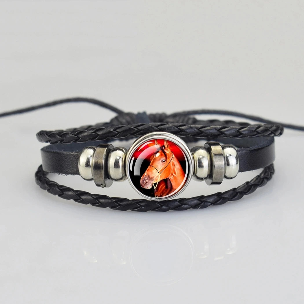 Lederarmband mit Pferdekopf für Damen und Herren