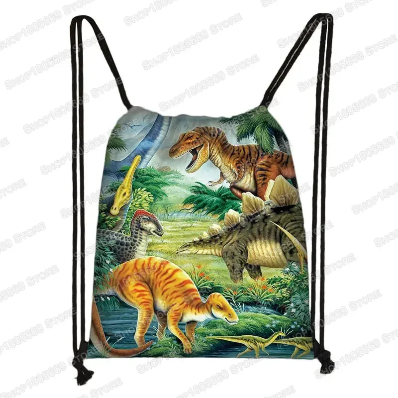 Ancient Animal Dinosaur Backpack Women Men Travel Bag Teenager Boys Girls Bookbag Children Canvas Drawstring Bag Kids Gift Petoria Store
