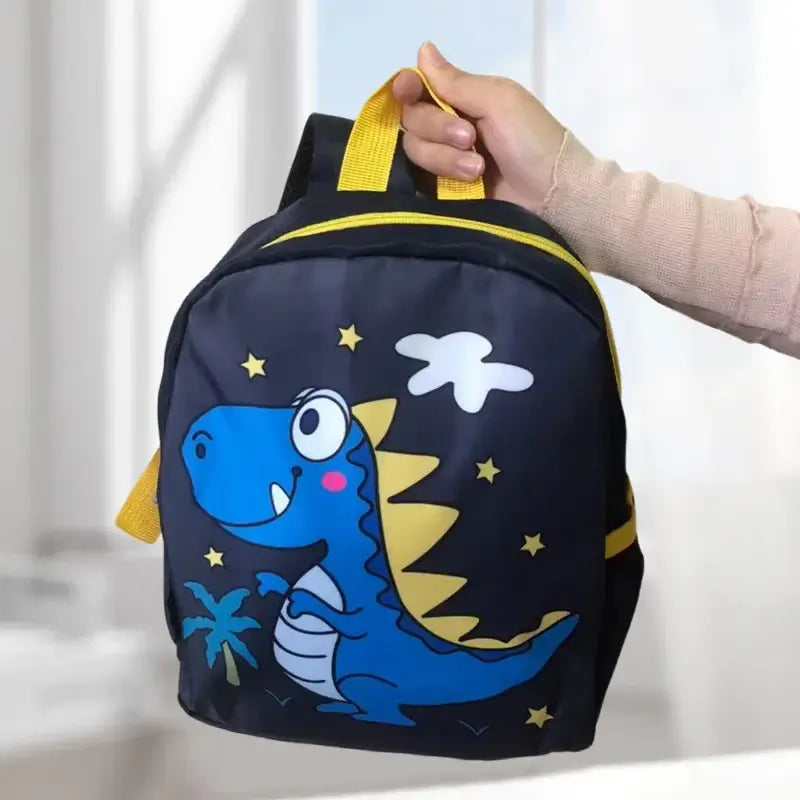 Tiermotiv Kinderrucksack für Kleinkinder in Form eines blauen Dinosauriers, ideal für den Kindergarten.