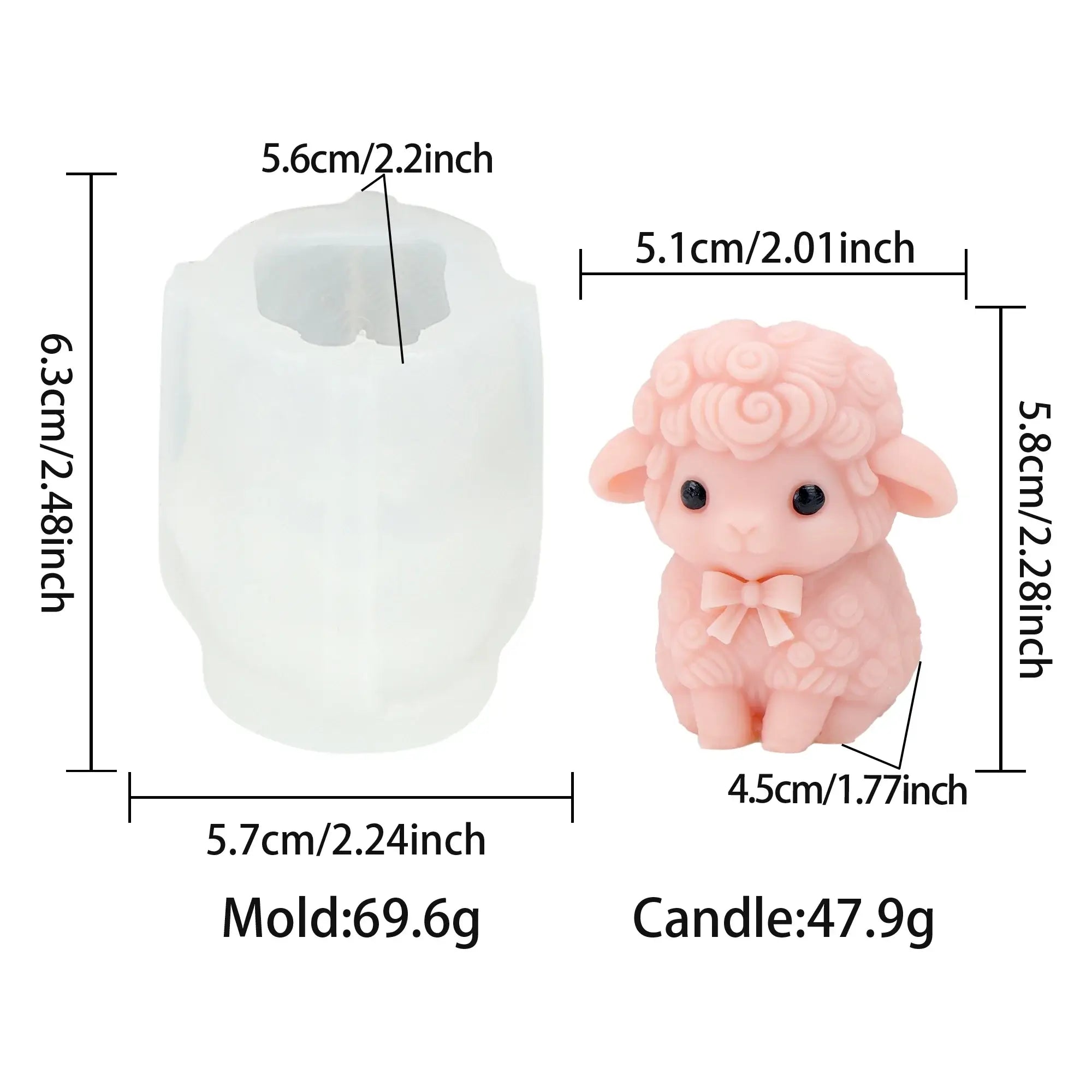 3D Lamm Kerzenform aus Silikon Kreativ