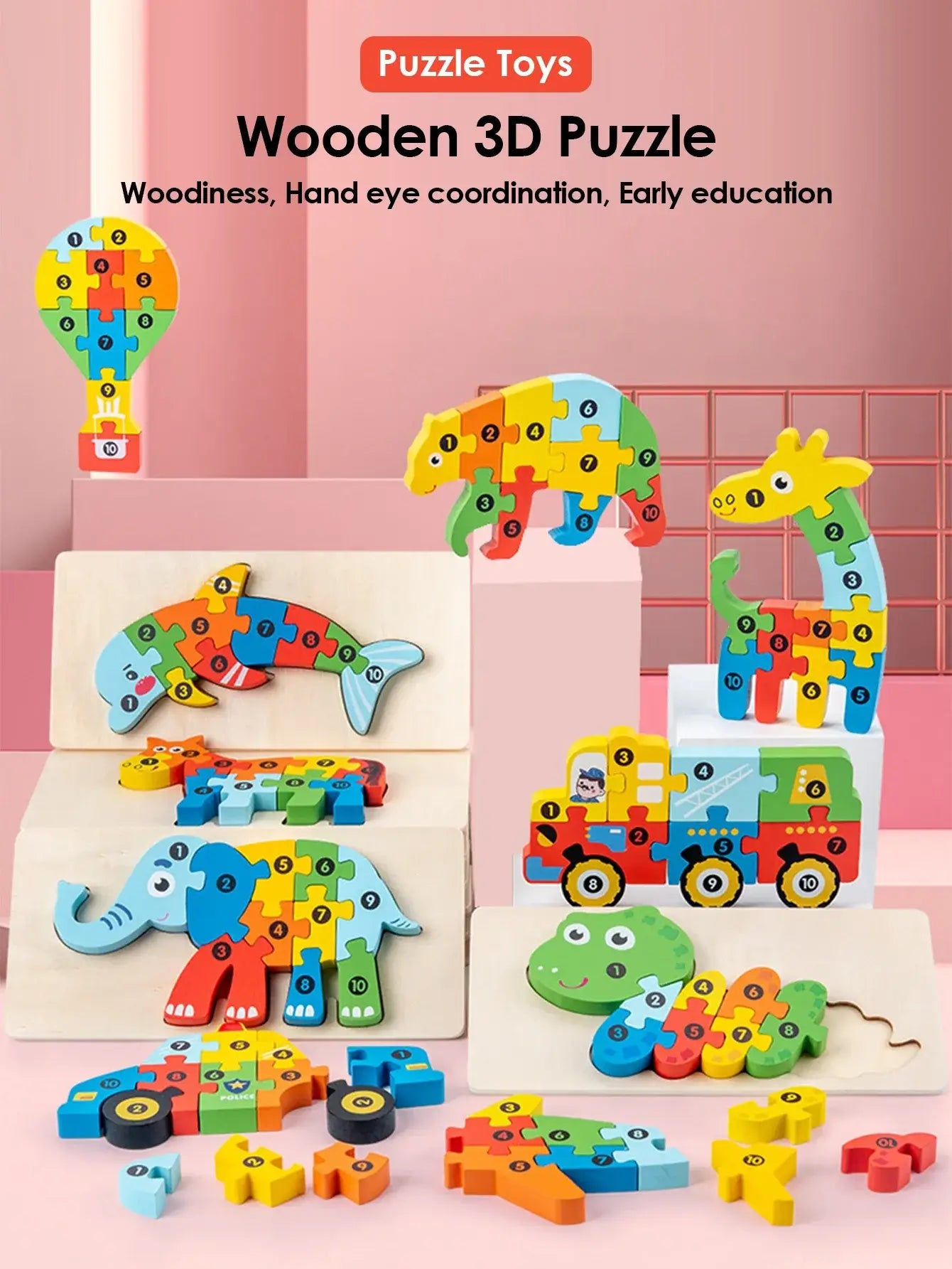 🧩 Petoria™ 3D Holz Tier Puzzle