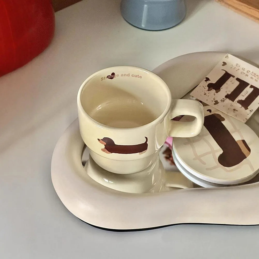 Dackel Keramiktasse Lustiger Kaffeebecher Premium
