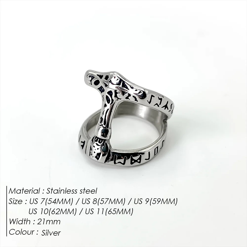 Edelstahl Vintage Ring Herren Klassischer Schmuck