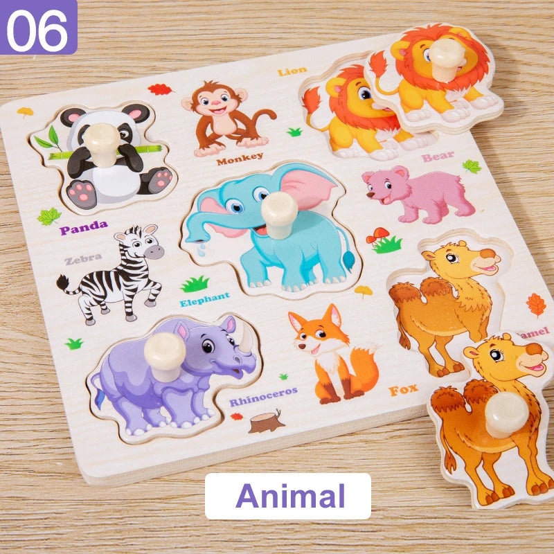 Montessori Holzpuzzle Lernspielzeug für Kinder
