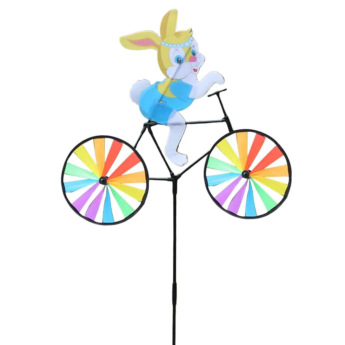 Cute 3D Animal on Bike Windmill Yard Art Whirly Garden Stakes Decorations for Holiday Garden Decoration Petoria Store