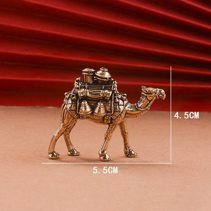 Brass Donkey Small Ornament Antique Copper Camel Animal Equus Asinus Miniature Figurines Home Desktop Decoration Accessories Petoria Store