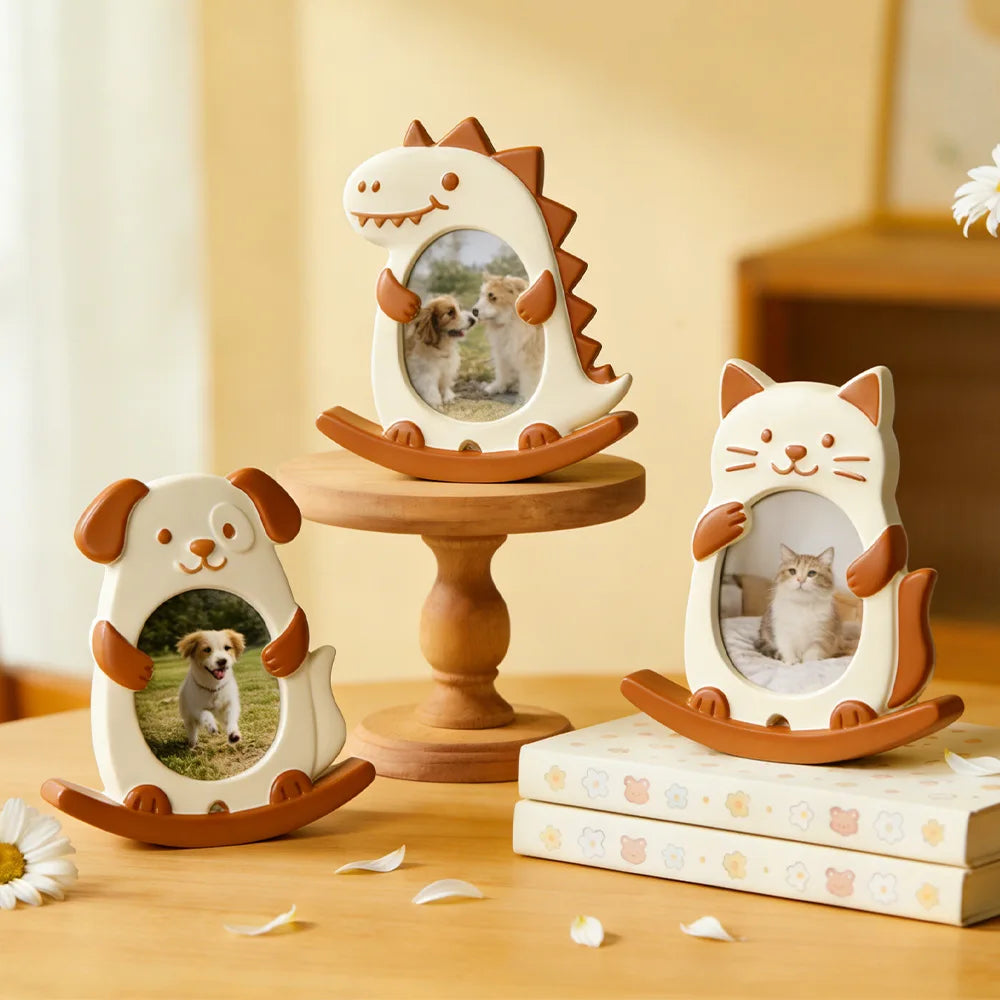 Cartoon Animal Photo Frame Silicone Mold DIY Cat Dog Dinosaur Picture Frame Resin Mould For Home Decoration Desktop Ornament Petoria Store