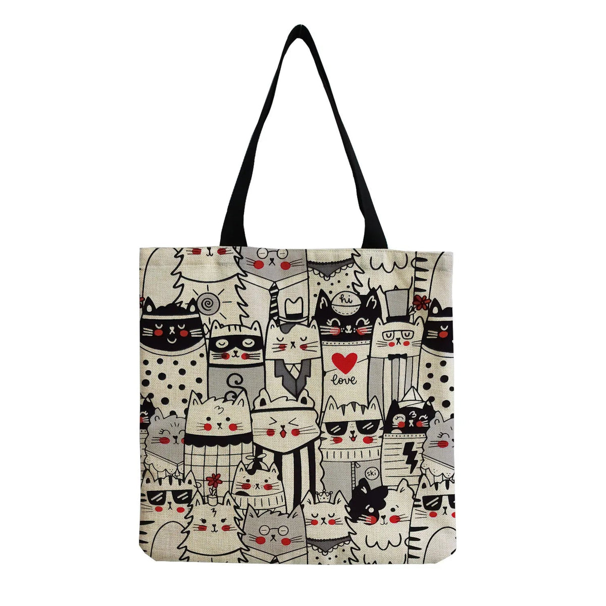 Cartoon Cute Dinosaur Printed Tote Linen Personality Girl Shoulder Bag Large Capacity Travel Storage Packs Women Shopping Bag Petoria Store