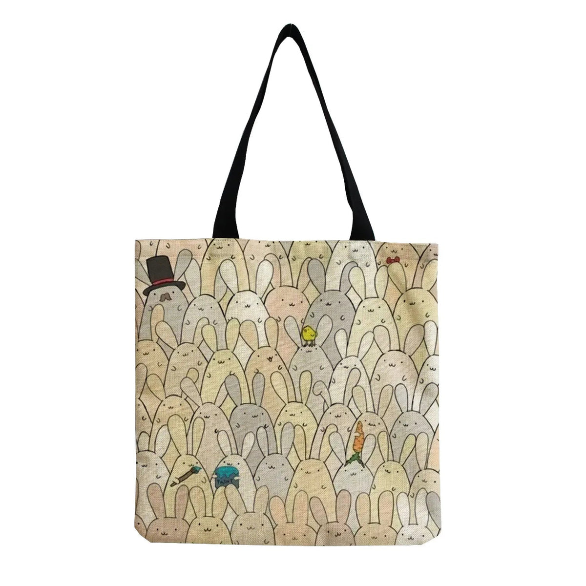 Cartoon Cute Dinosaur Printed Tote Linen Personality Girl Shoulder Bag Large Capacity Travel Storage Packs Women Shopping Bag Petoria Store
