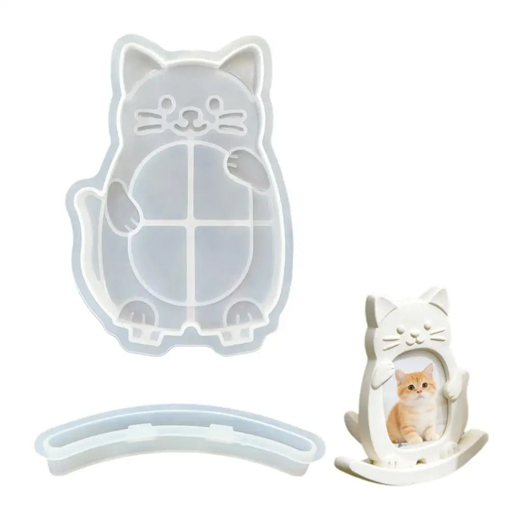 Kitten & Puppy Seesaw Photo Frame Silicone Mold, Epoxy Resin Photo Frame Set Mould, DIY Interlocking Pet Picture Frame Decor Petoria Store