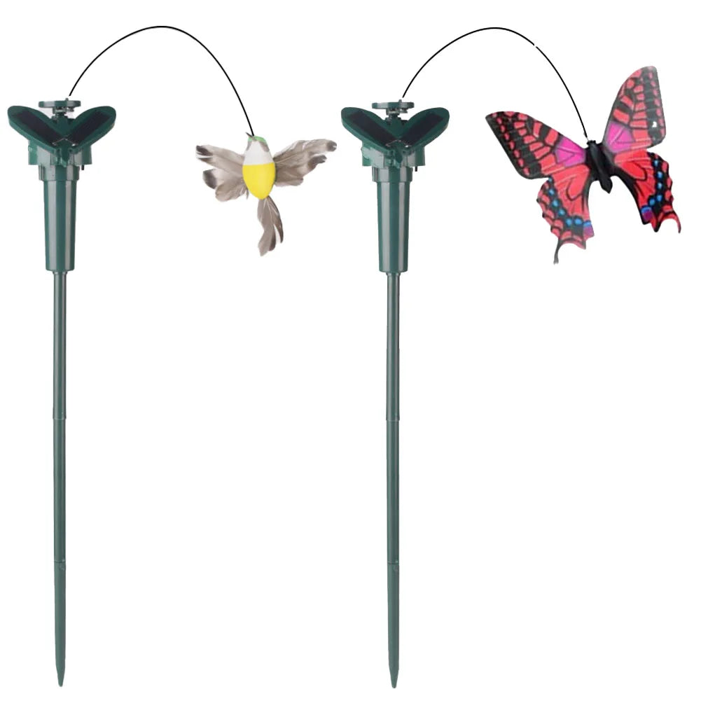 Realistic Solar Butterfly Bird Garden Decoration Outdoor Yard Waterproof Dancing Fluttering Butterflies Flying Humming Birds Petoria Store