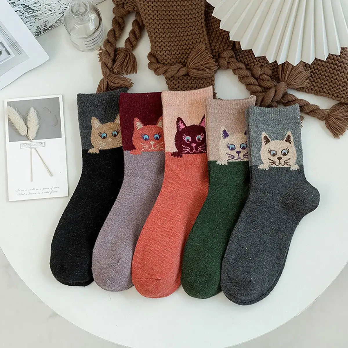 Cartoon Katzen Socken Set – 5 Paar | Petoria™