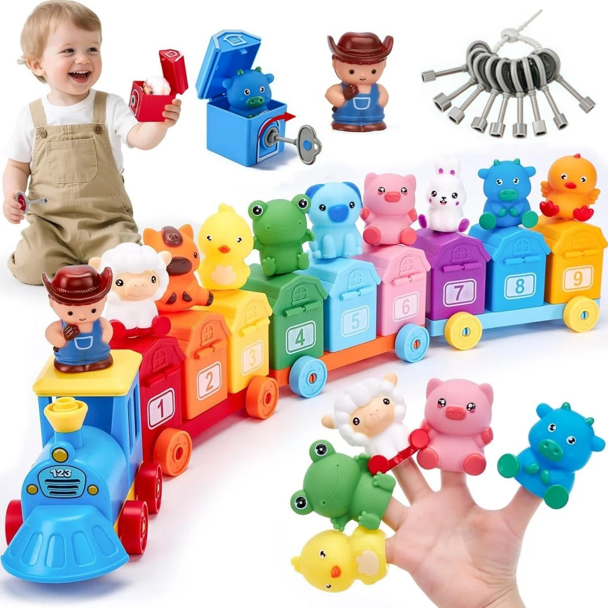 Lernspielzeug für Kleinkinder – Nutztiere Zählspiel