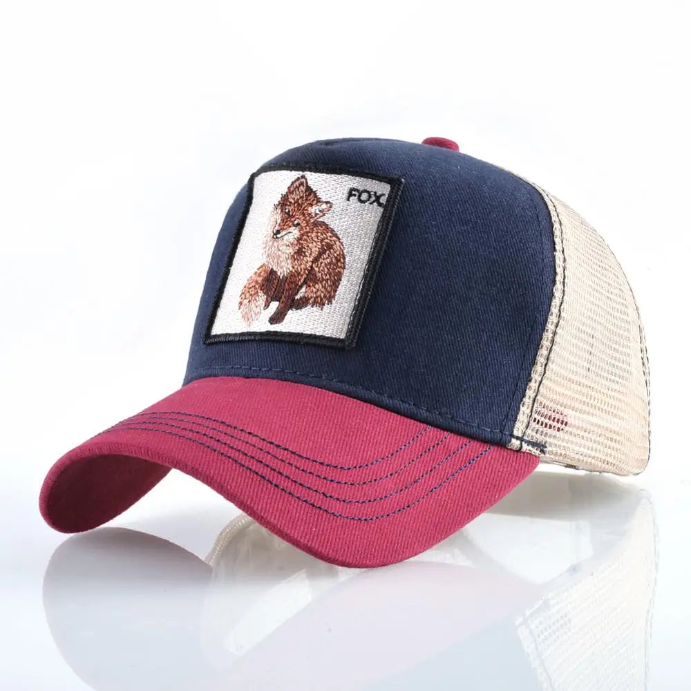 Mode Tiere Stickerei Baseball Caps Männer Frauen Snapback Hip Hop Hut Sommer Atmungsaktive Mesh Sonne Gorras Unisex Streetwear Knochen