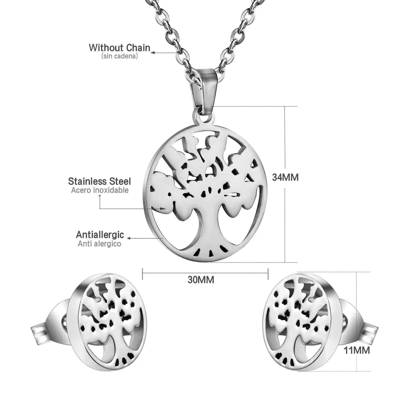 Edelstahl Schmuck Set mit Tiermotiv