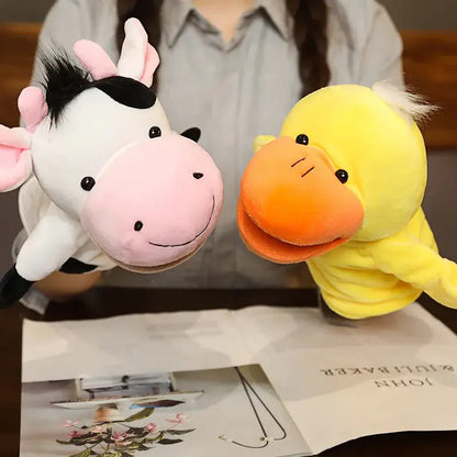 🦖 Petoria™ Tier Handpuppe Deluxe – bunte Kuh- und Entenhandpuppen fördern Kreativität und Rollenspiele.