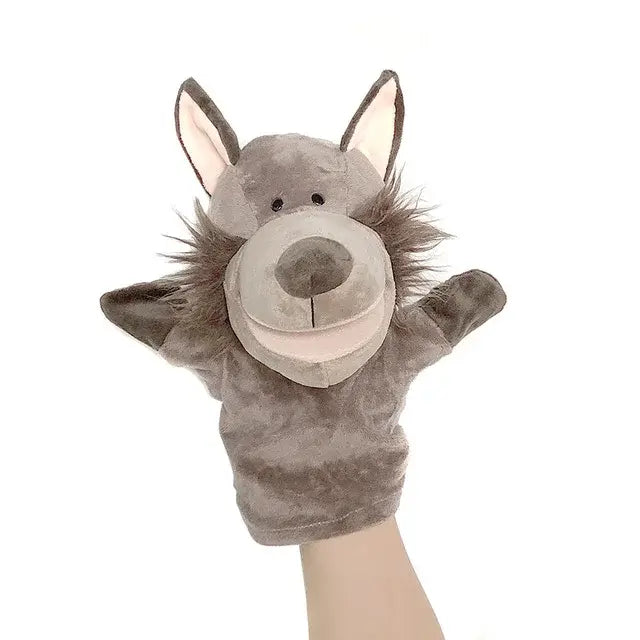 🦖 Petoria™ Tier Handpuppe Deluxe Wolf Handpuppe aus weichem Material für kreatives Rollenspiel.